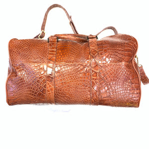 Kashani Cognac Full Alligator Body Duffle Bag - Dudes Boutique