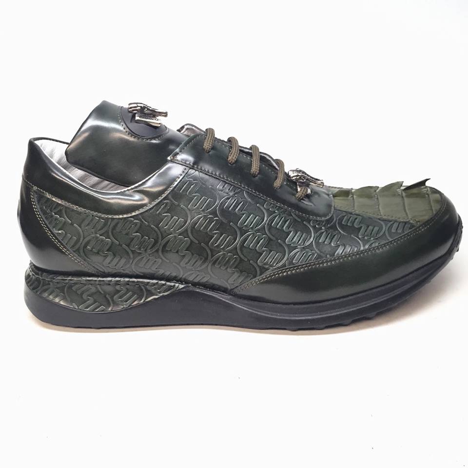 Mauri 8514 Crocodile Tail/Calf Lace Up Sneakers - Dudes Boutique