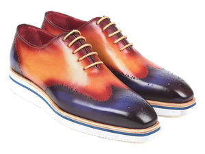 Paul Parkman Wingtip Oxfords Blue & Camel - Dudes Boutique