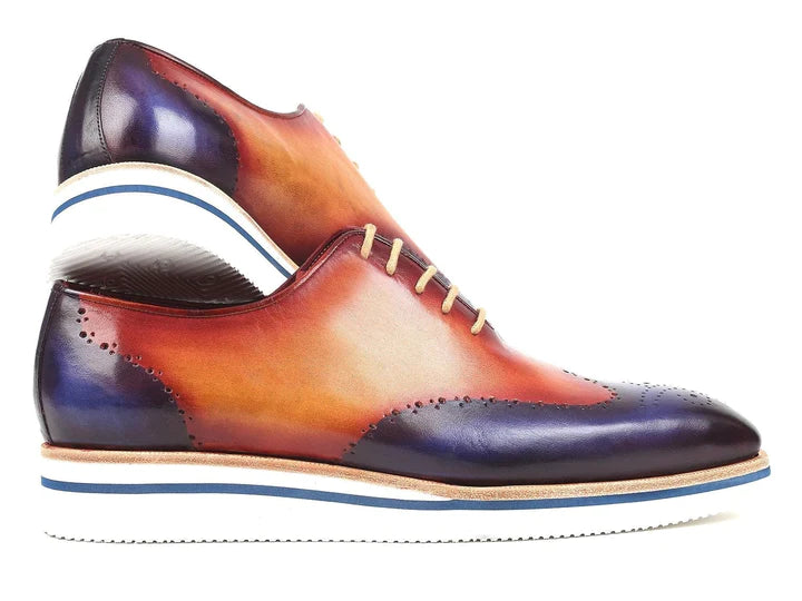 Paul Parkman Wingtip Oxfords Blue & Camel - Dudes Boutique