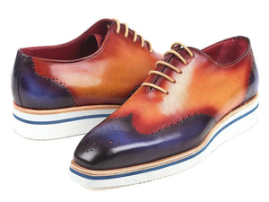 Paul Parkman Wingtip Oxfords Blue & Camel - Dudes Boutique