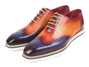 Paul Parkman Wingtip Oxfords Blue & Camel - Dudes Boutique