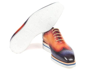 Paul Parkman Wingtip Oxfords Blue & Camel - Dudes Boutique