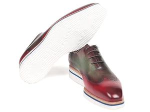 Paul Parkman Wingtip Oxfords Bordeaux & Green - Dudes Boutique