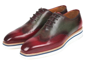 Paul Parkman Wingtip Oxfords Bordeaux & Green - Dudes Boutique