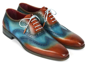Paul Parkman Wingtip Oxfords Turquoise & Tobacco - Dudes Boutique