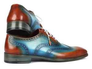 Paul Parkman Wingtip Oxfords Turquoise & Tobacco - Dudes Boutique