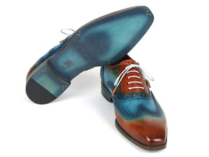 Paul Parkman Wingtip Oxfords Turquoise & Tobacco - Dudes Boutique