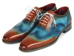 Paul Parkman Wingtip Oxfords Turquoise & Tobacco - Dudes Boutique