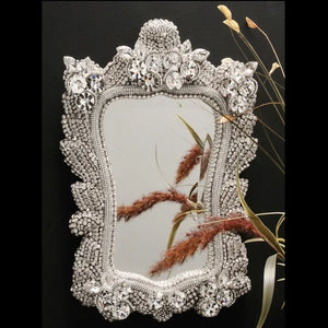 b.b. Simon White Princess Frame Crystal Mirror - Dudes Boutique