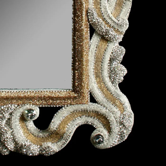b.b. Simon Gold Silver Elegant Crystal Diamond Mirror - Dudes Boutique