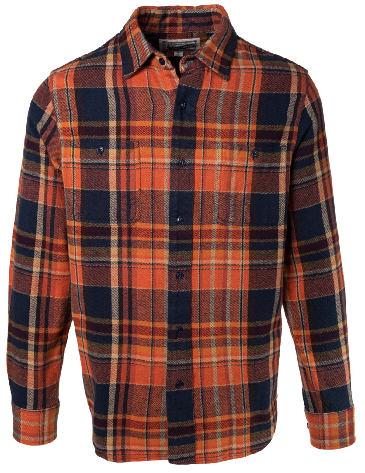 Schott NYC Rust Plaid Cotton Flannel Shirt - Dudes Boutique