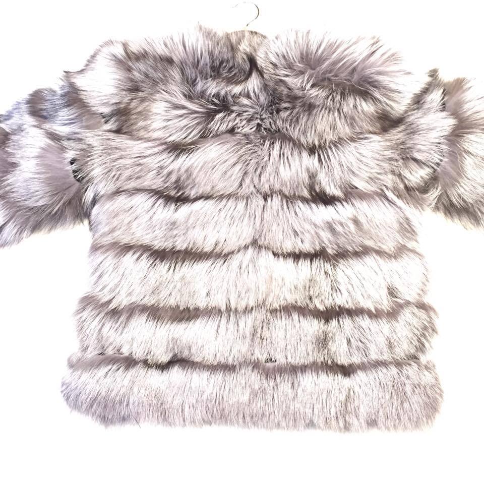 Winter Fur Women's Full Silver Fox Fur Coat - Dudes Boutique