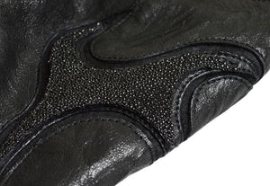 Kashani Lost Angel Mandarin Collar Stingray/Calf Leather Biker Jacket - Dudes Boutique