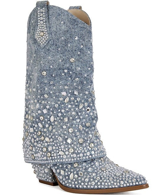 Azalea Wang Christos Denim Western Boot