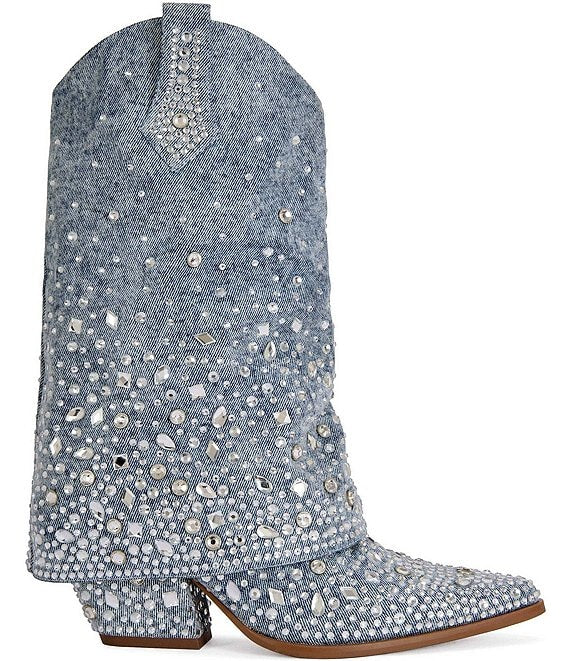 Azalea Wang Christos Denim Western Boot