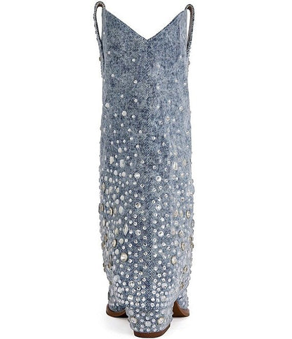 Azalea Wang Christos Denim Western Boot