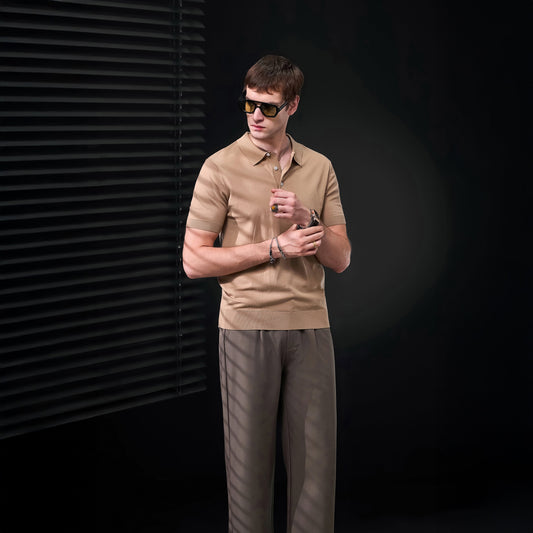 Everyday Luxe Knit Polo KHAKI