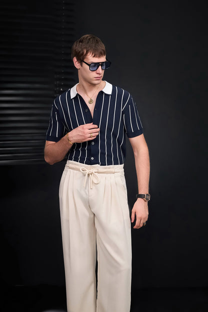 ModStripe Knit Shirt NAVY/WHITE
