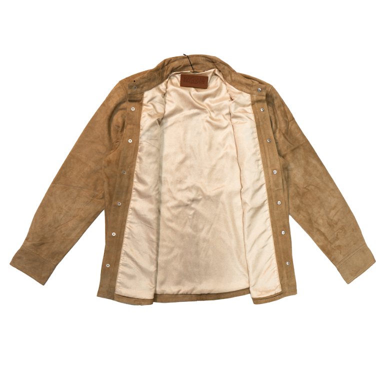 Kashani Tan Suede Button Up Shirt - Dudes Boutique