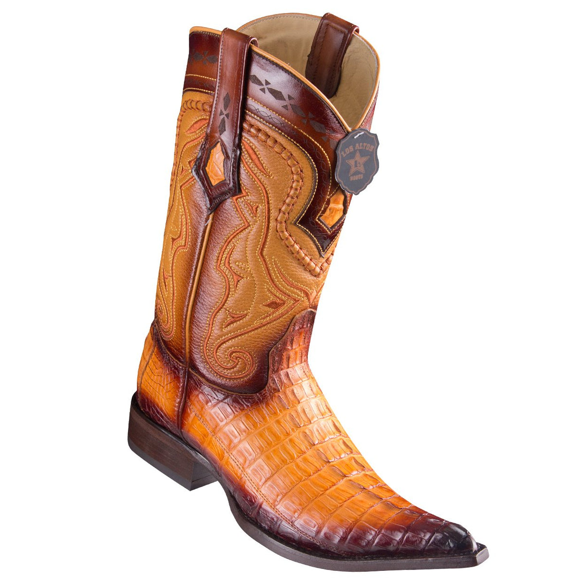 Los Altos Faded Buttercup Caiman Tail Pointed Toe Cowboy Boots - Dudes Boutique