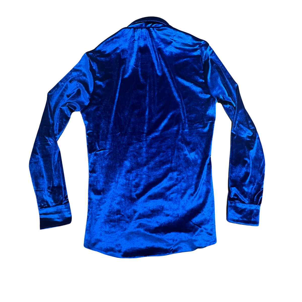 Lorenzzo Franco Royal Blue Velour Button Up Shirt - Dudes Boutique