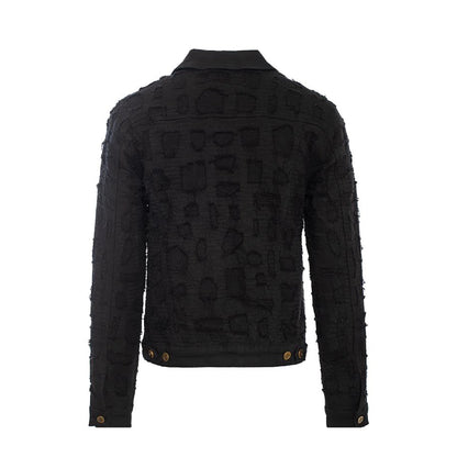 Patchwork Distressed Denim Jacket + Jeans SET - BLACK - Dudes Boutique