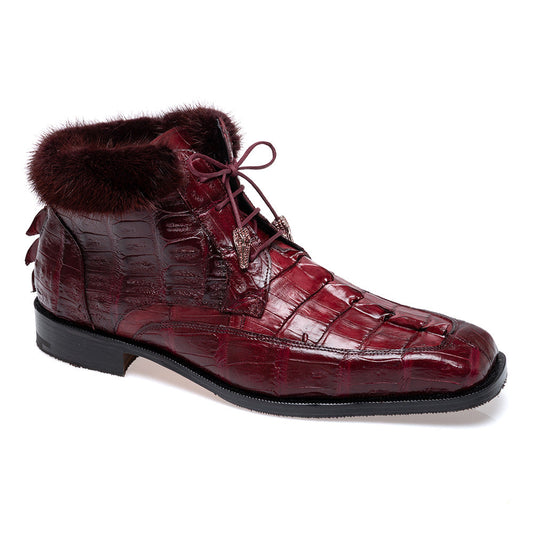 Mauri 1027 Hornback / Baby Croc / Mink Boots Ruby Red