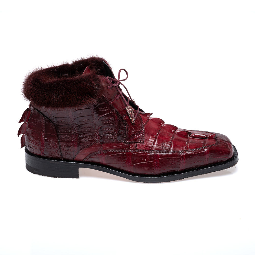 Mauri 1027 Hornback / Baby Croc / Mink Boots Ruby Red
