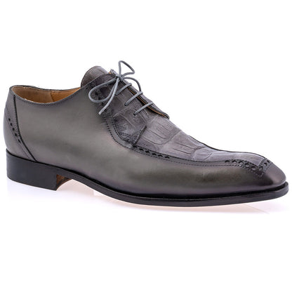 Mauri 1057 Alessi Calfskin & Baby Crocodile Derby Medium Grey