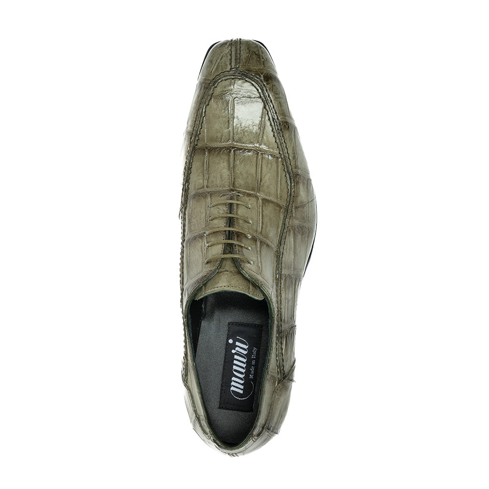 Mauri 1080/3 Alligator Hand Painted Money Green Dress Shoes