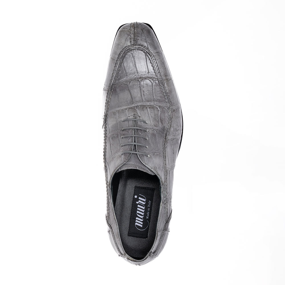 Mauri 1080/3 Alligator Hand Painted Light Grey Dress Shoes