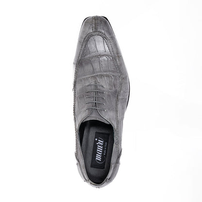 Mauri 1080/3 Alligator Hand Painted Light Grey Dress Shoes