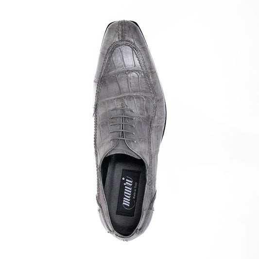 Mauri 1080/3 Alligator Hand Painted Light Grey Dress Shoes