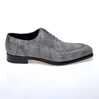 Mauri 1080/3 Alligator Hand Painted Light Grey Dress Shoes