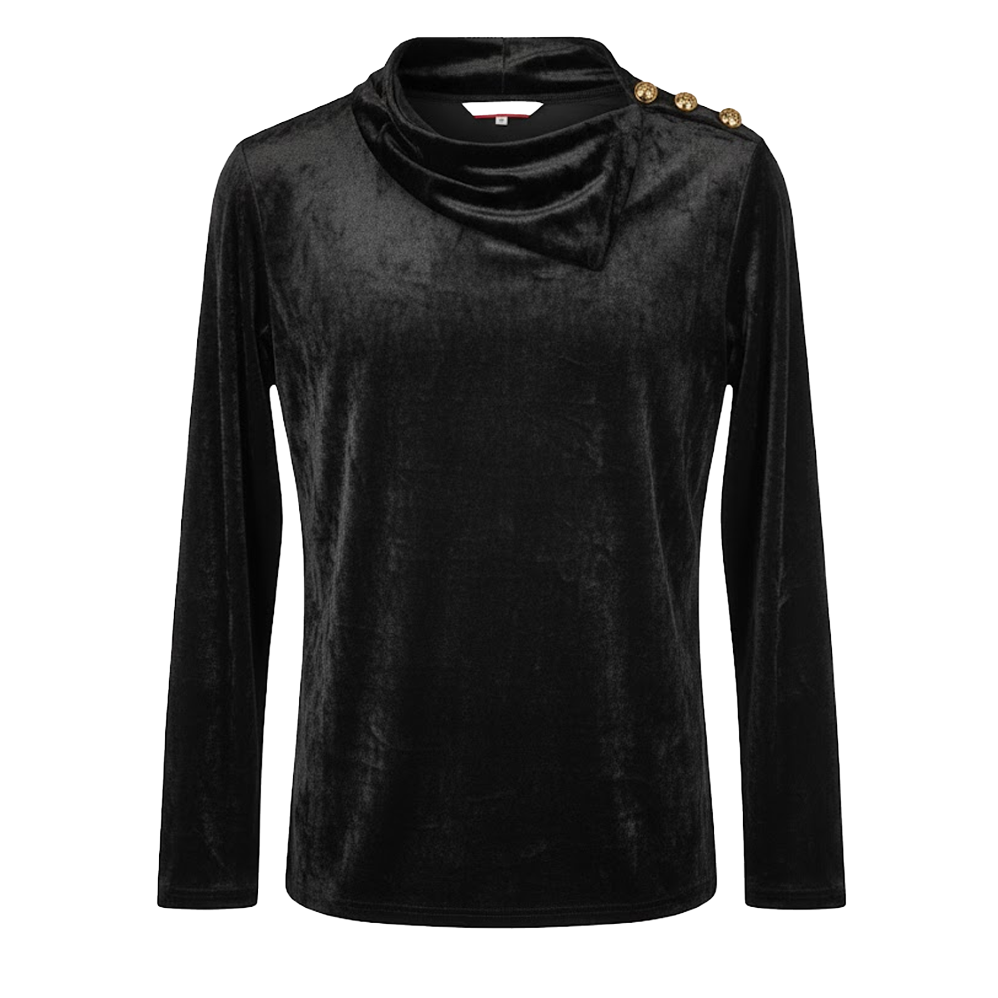 Lorenzzo Franco Black Velvet Turtle Neck Shirt