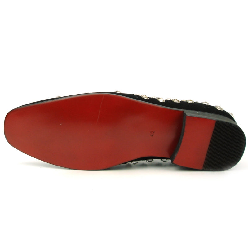 Fiesso Black Suede Crystal Loafers - Dudes Boutique