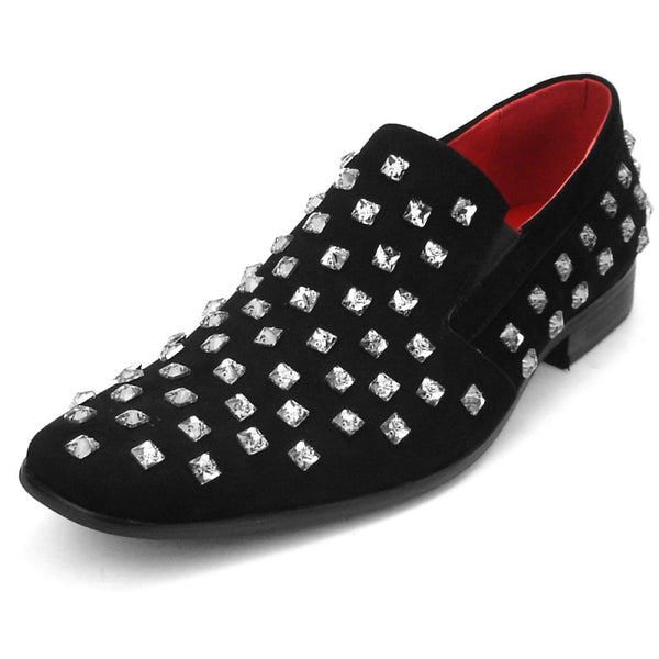 Fiesso Black Suede Crystal Loafers - Dudes Boutique