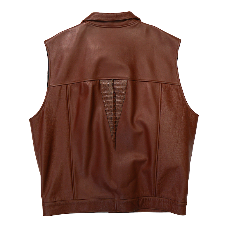 Kashani Cognac Alligator Lined Lambskin Vest - Dudes Boutique