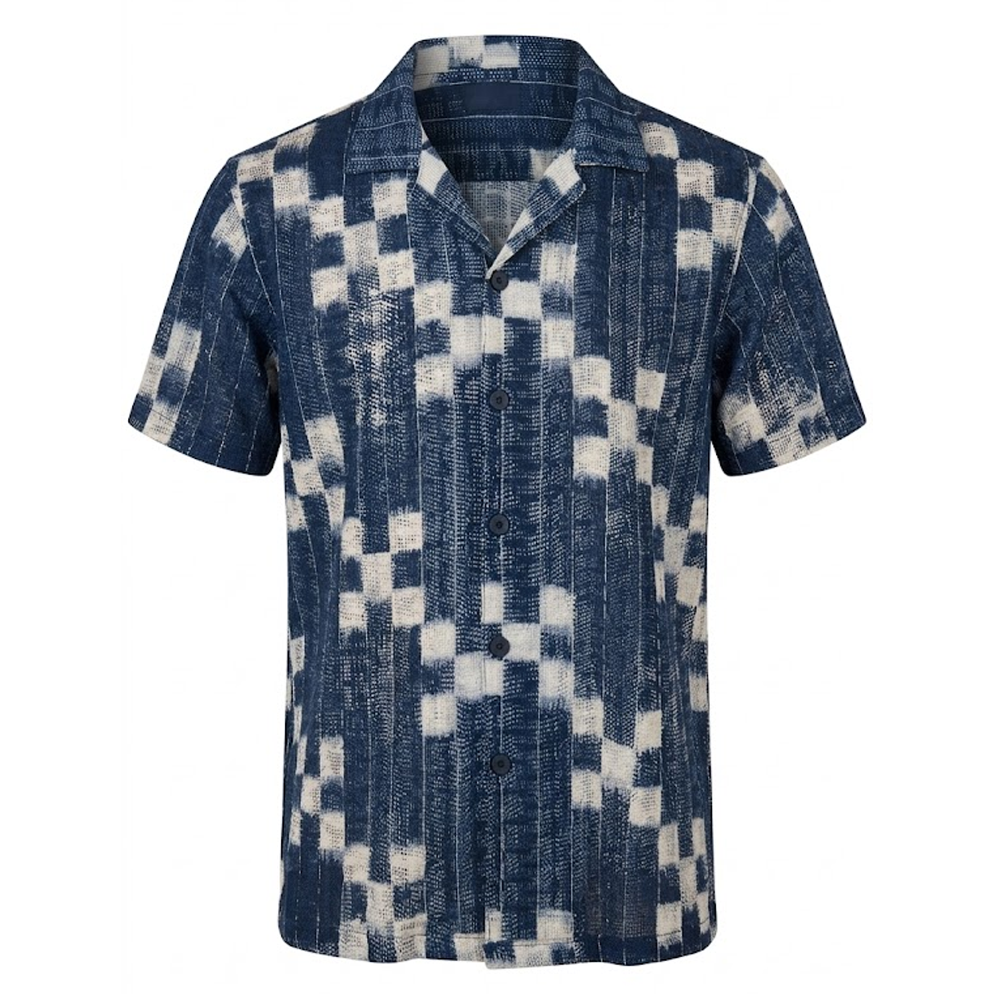 Suslo Couture Blue Checkered Shirt