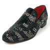 Fiesso Black & Silver Fully Loaded Crystal Loafers - Dudes Boutique