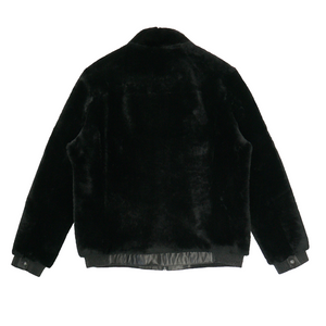 Kashani Black Mouton Fur Mink Collar Jacket - Dudes Boutique