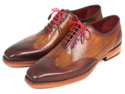 Paul Parkman Men's Wingtip Oxford Goodyear Welted Brown & Camel