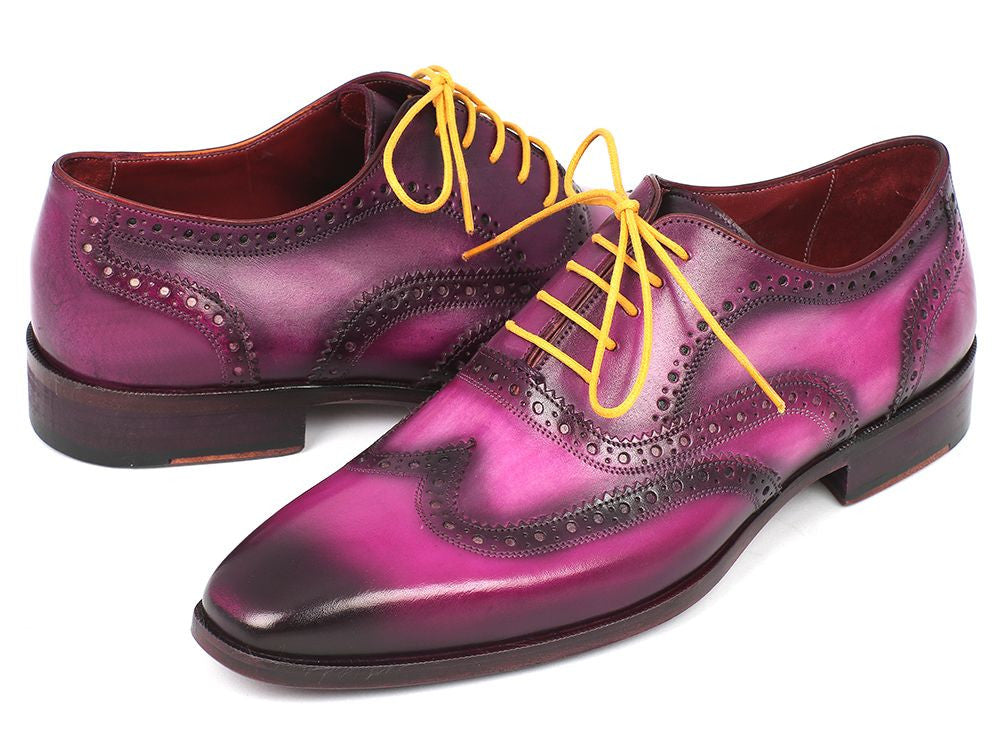 Paul Parkman Men's Wingtip Oxfords Lilac Handpainted