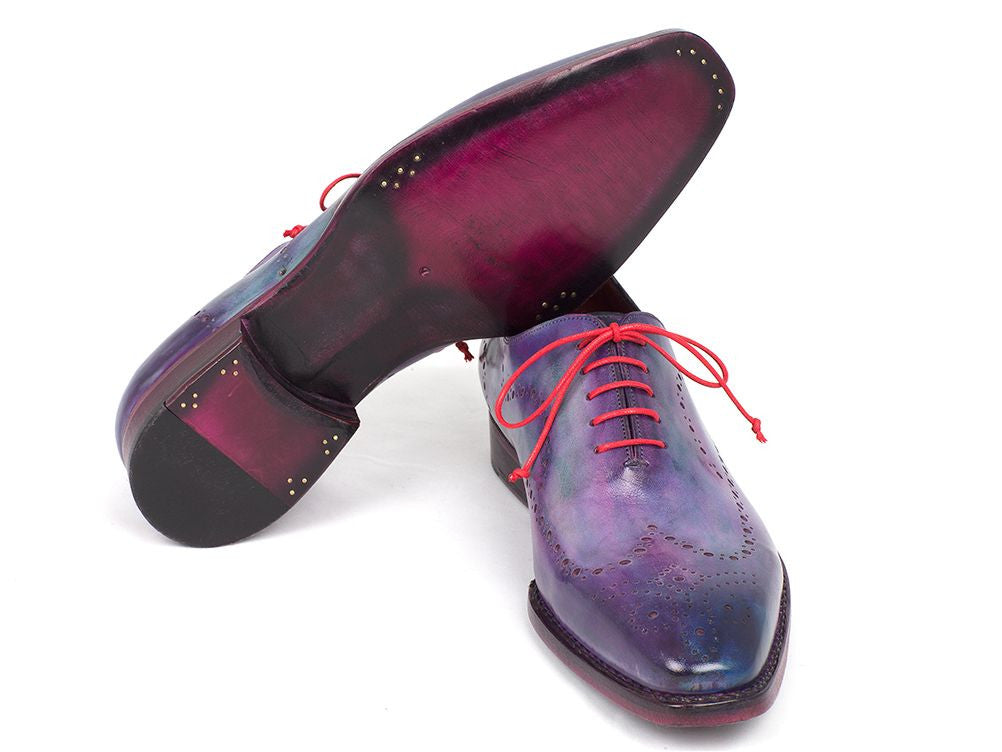 Paul Parkman Men's Wingtip Oxfords Goodyear Welted Purple