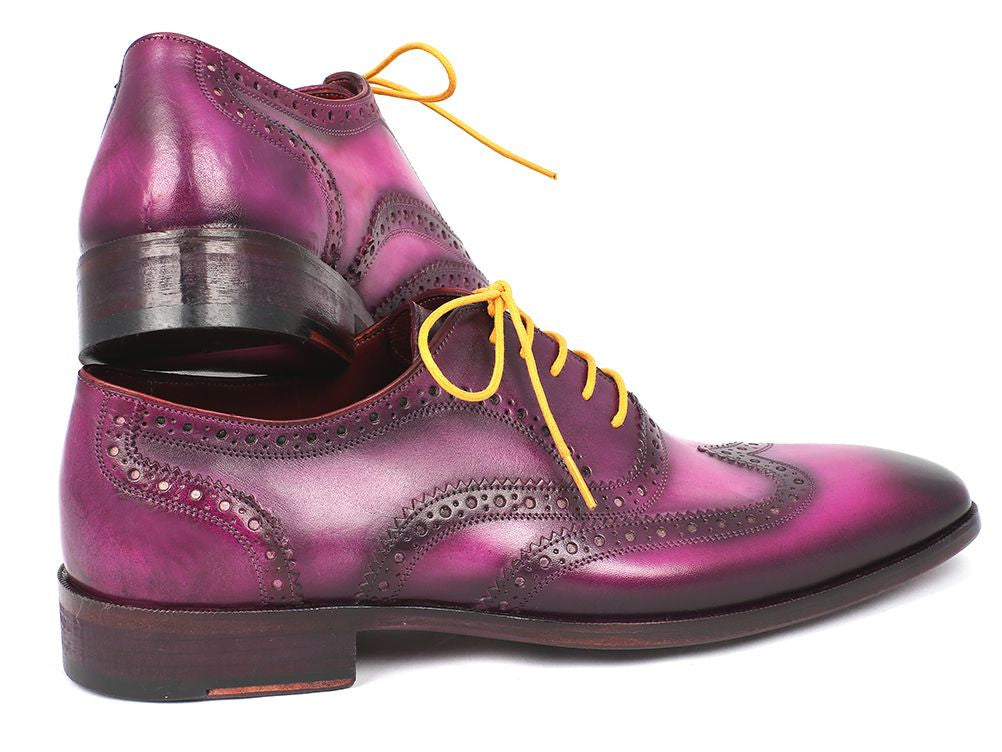 Paul Parkman Men's Wingtip Oxfords Lilac Handpainted