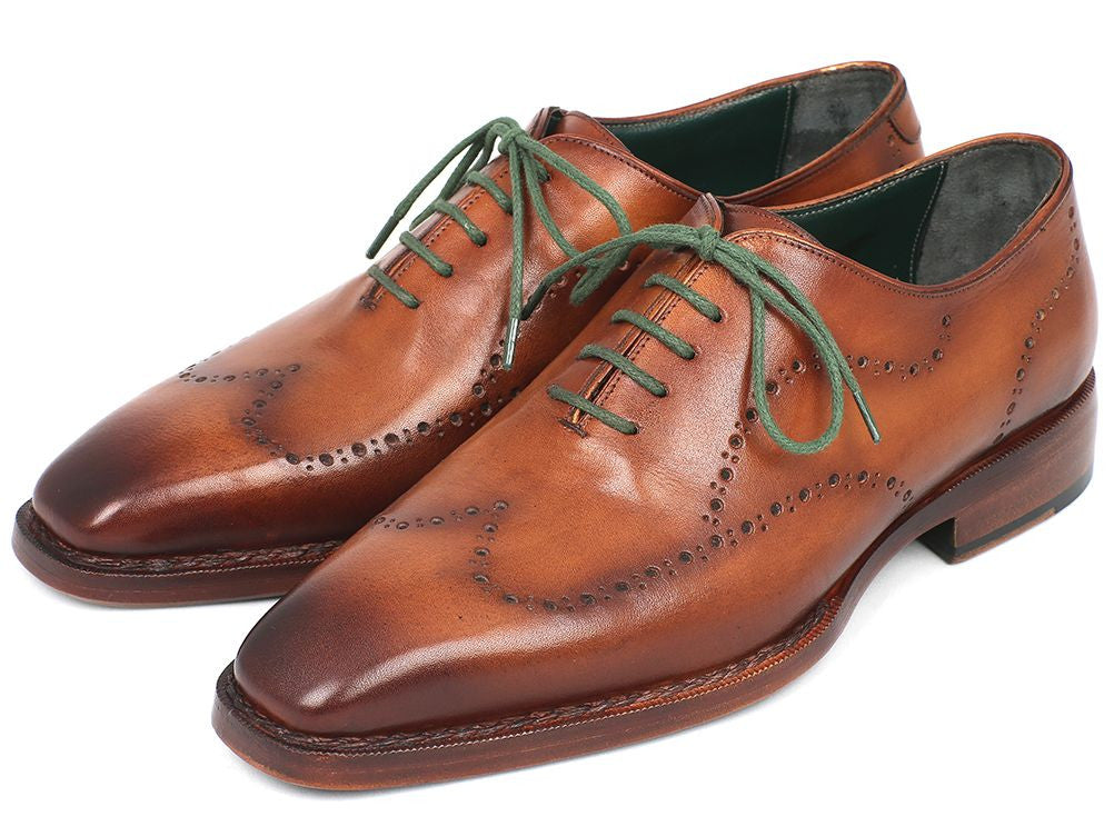 Paul Parkman Men's Wingtip Oxford Goodyear Welted Camel Brown