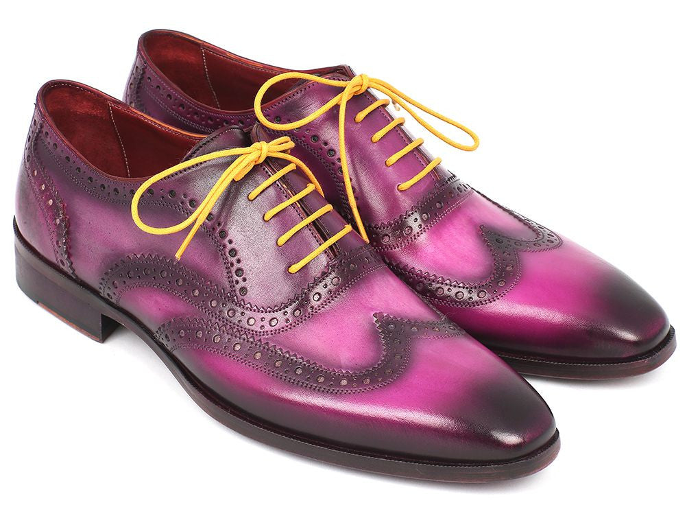 Paul Parkman Men's Wingtip Oxfords Lilac Handpainted
