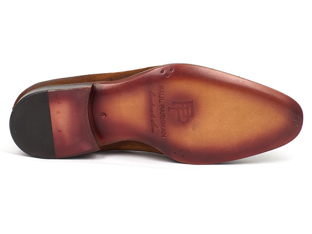 Paul Parkman Men's Tassel Loafer Brown Antique Suede Shoes