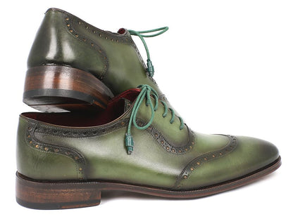 Paul Parkman Men's Green Calfskin Oxfords